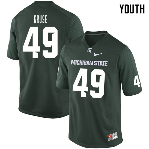 Youth #49 David Kruse Michigan State Spartans College Football Jerseys Sale-Green